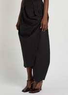Issey Miyake Twisted Draped Cotton-blend Trousers Black