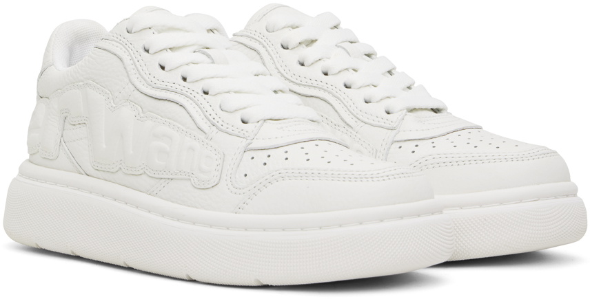 Alexander Wang White Puff Pebble Leather Sneakers