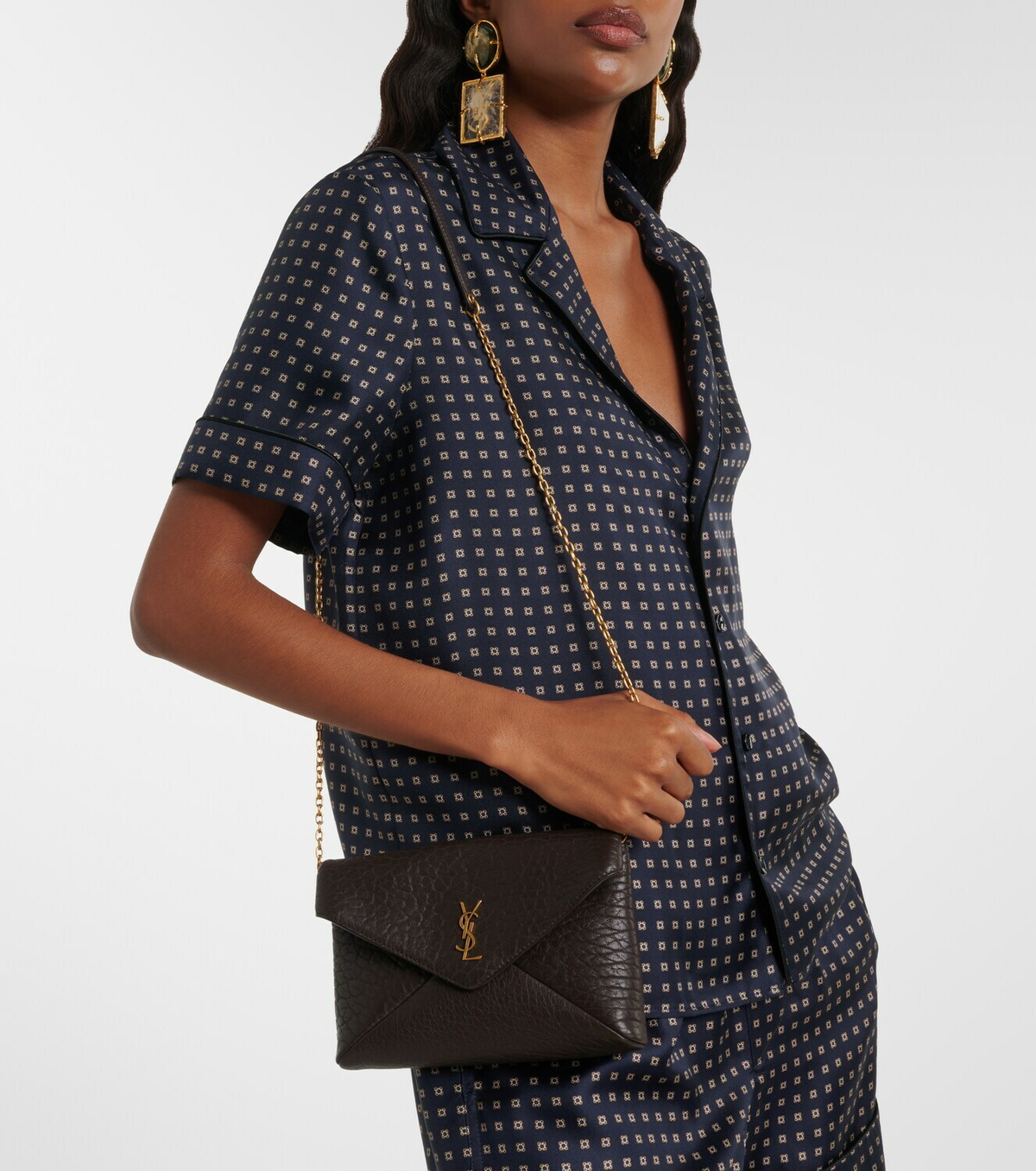 Saint Laurent Cassandre Small leather clutch
