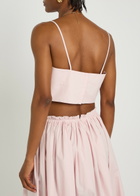 Gabriela Hearst Nadir Cropped Cotton-poplin top Light Pink