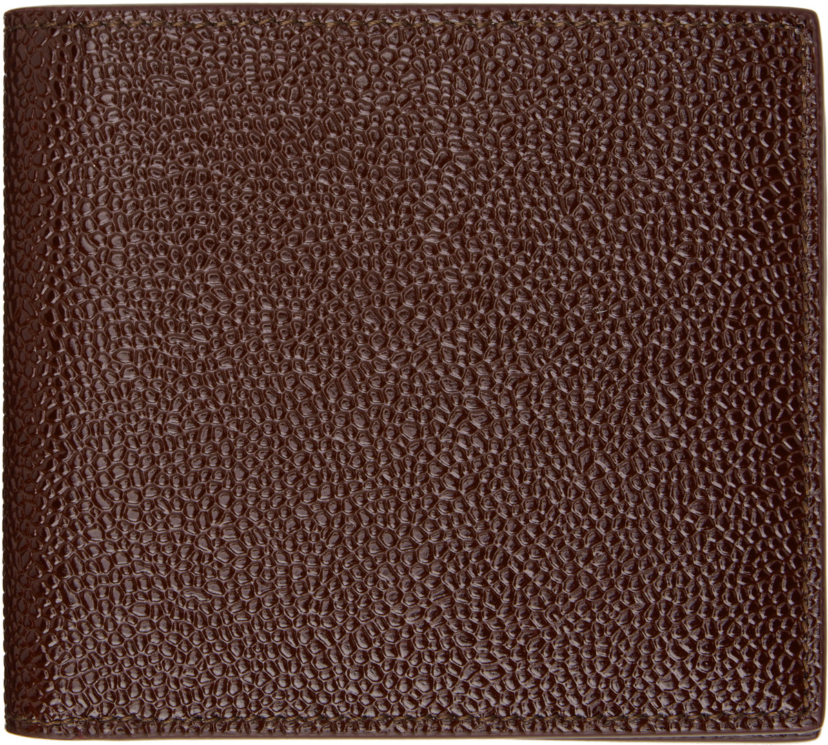 Thom Browne Burgundy Pebble Grain Bifold Wallet Thom Browne