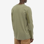 Folk Men's Long Sleeve Stack T-Shirt in Mid Olive/Ecru