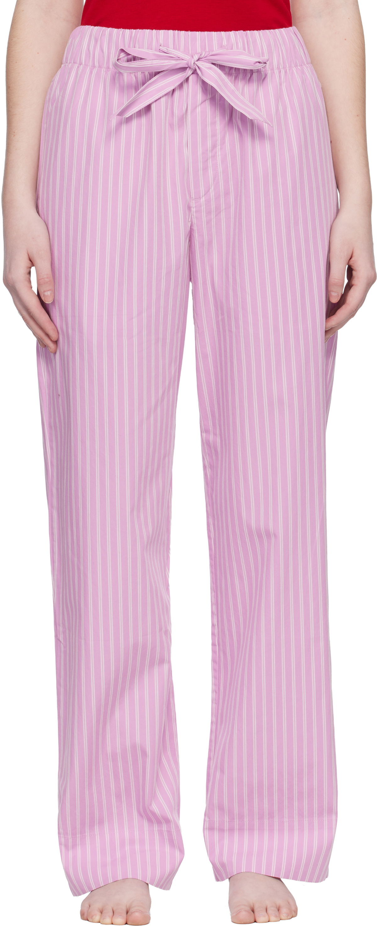 Tekla Pink Poplin Pyjama Pants