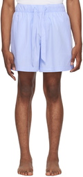 Tekla Blue Drawstring Pyjama Shorts