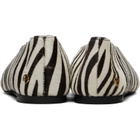 ANINE BING White & Black Ana Calf Hair Ballerina Flats