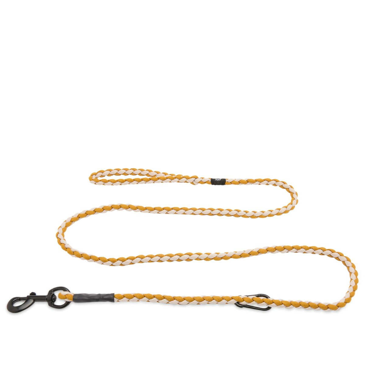 HAY Braided Dog Leash in Off-White/Ochre 