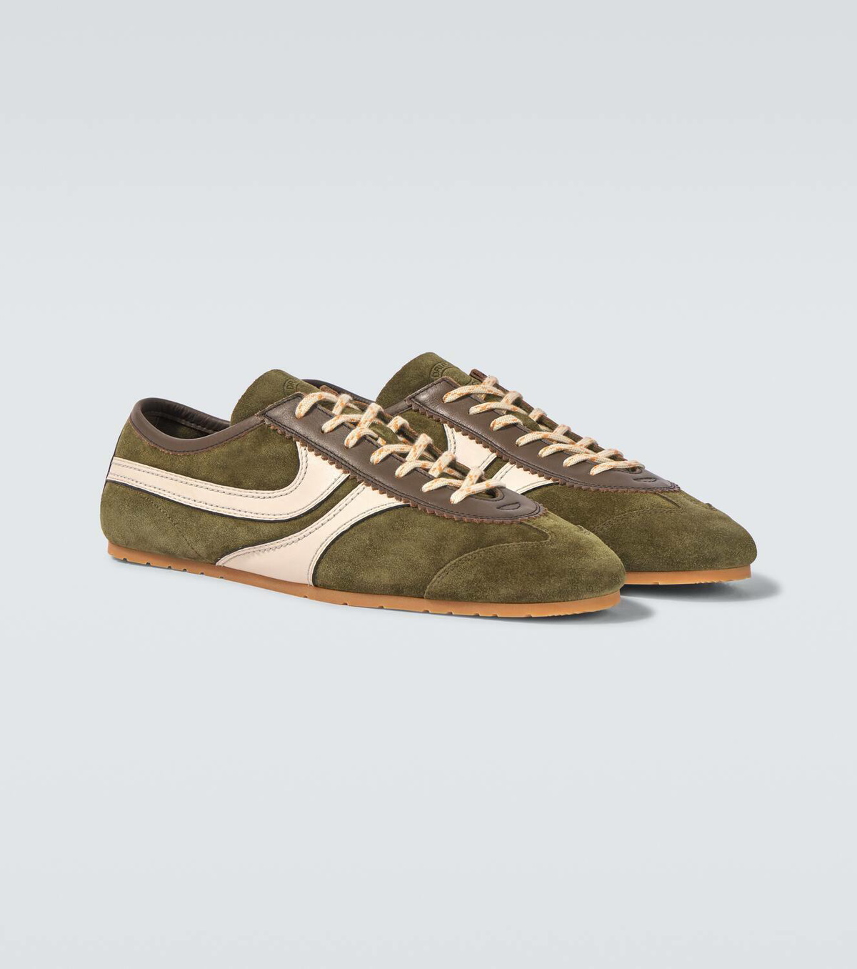 Dries Van Noten Leather-trimmed suede sneakers Dries Van Noten
