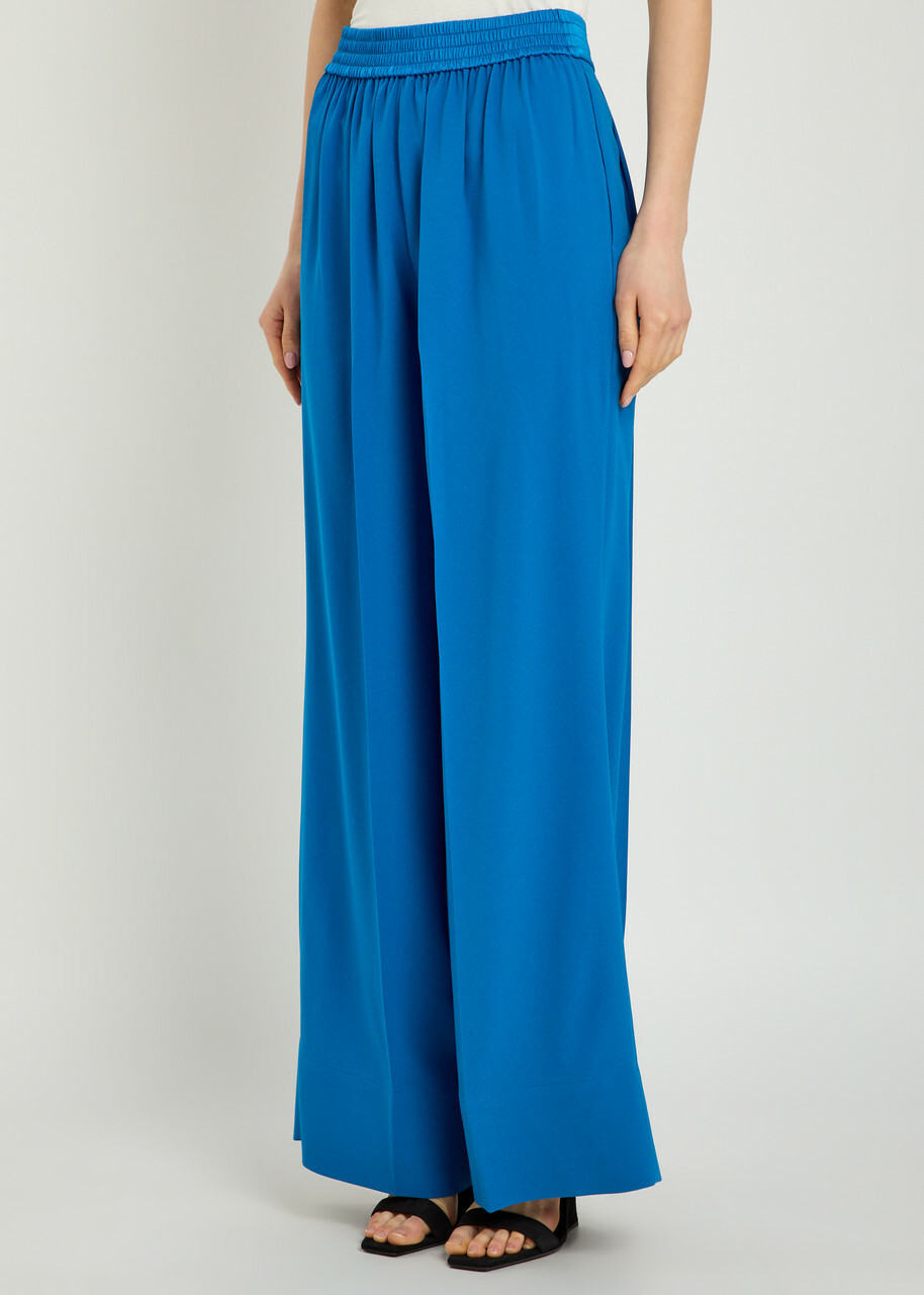 Joseph Cara Wide-leg Crepe Trousers Blue