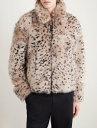 AMIRI - Leather-Trimmed Plush Jacket - Brown