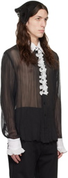 Anna Sui SSENSE Exclusive Black Crinkle Shirt