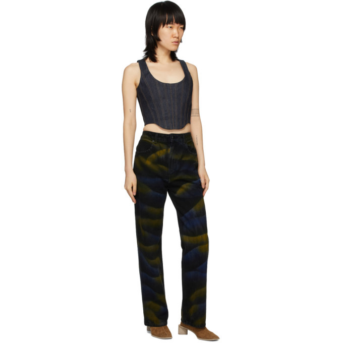 Eckhaus Latta Black Dyed Wide-Leg Jeans Eckhaus Latta