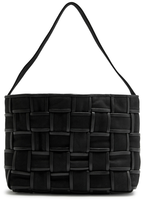 Photo: ST. Agni Woven Mini Suede Tote - Black - One Size