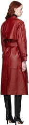 Reformation Red Veda Edition Leather Trench Coat