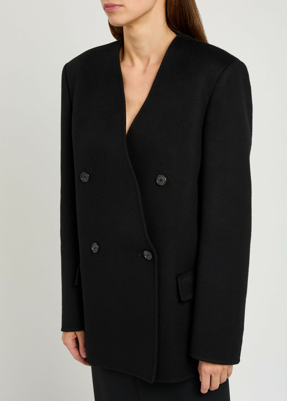 The Row Calitra Scarf-effect Cashmere Jacket Black