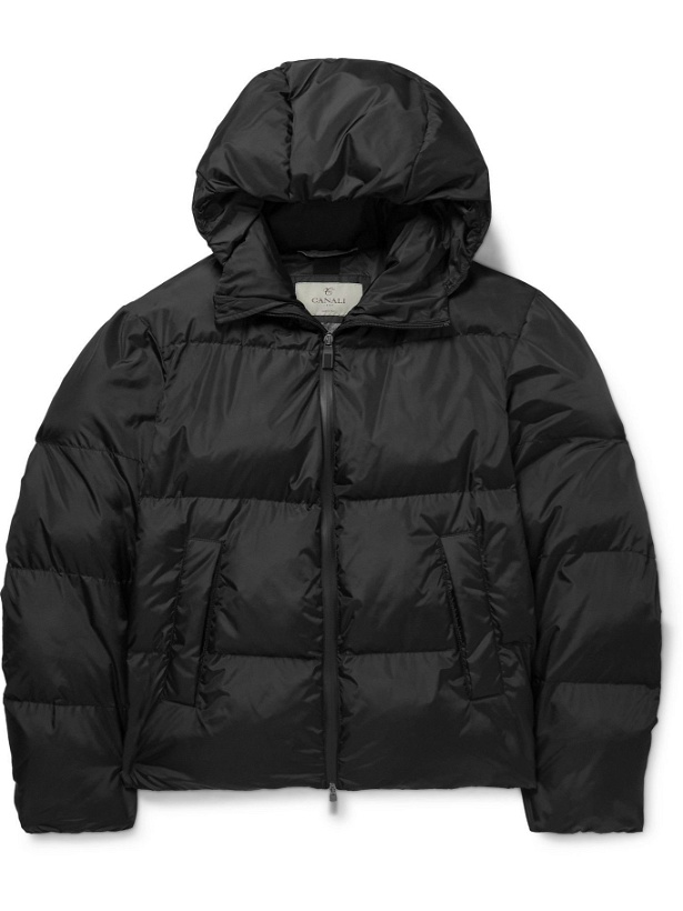 Photo: CANALI - Padded Quilted Shell Hooded Jacket - Black