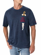 MC2 Saint Barth Man Linen Jersey T-shirt Ecstasea With Printed And Embroidered Pocket
