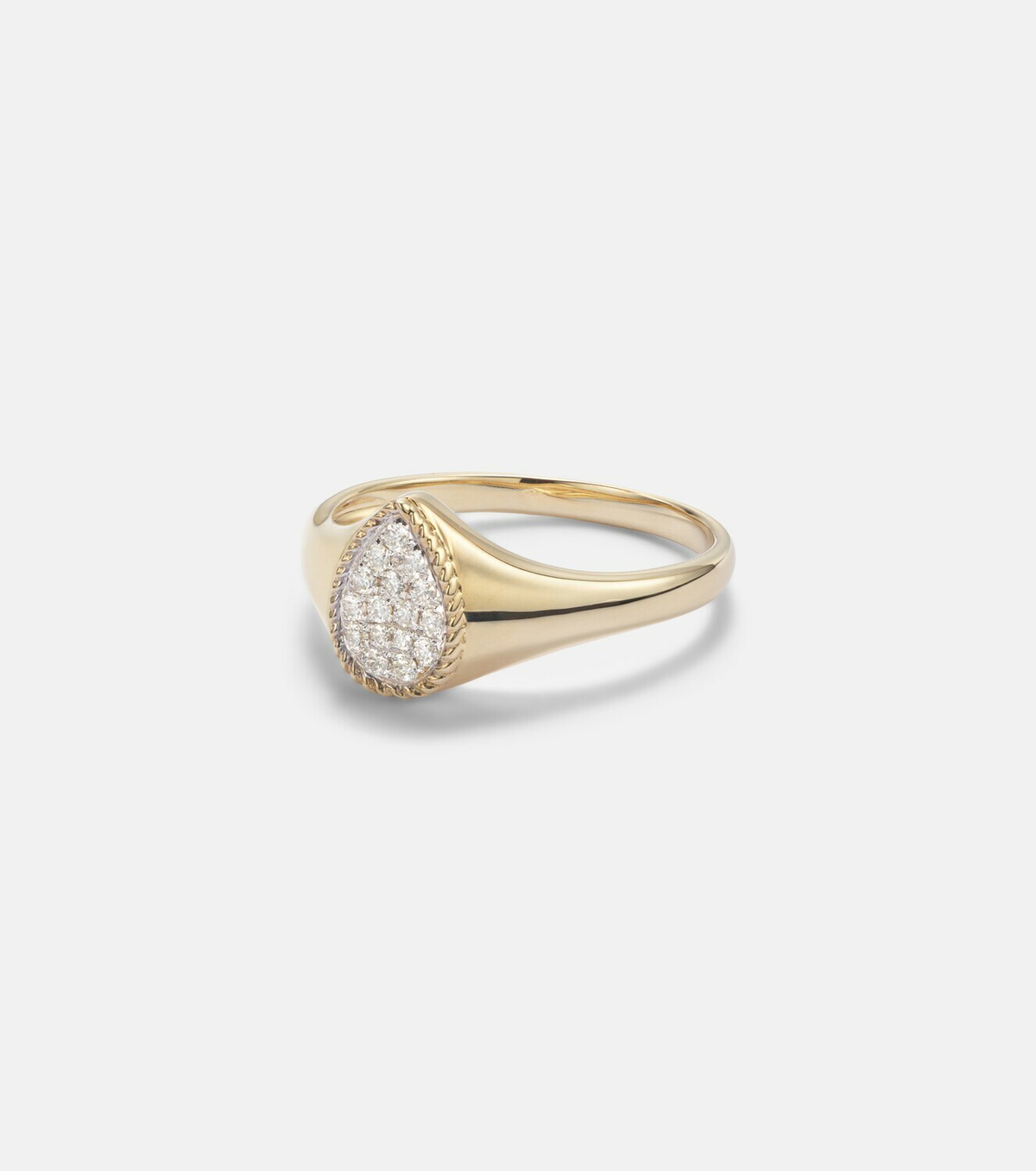 Yvonne Léon Chevalière Baby set of 2 9kt gold rings with diamonds