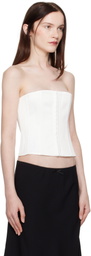 GUIZIO White Satin Corset Top