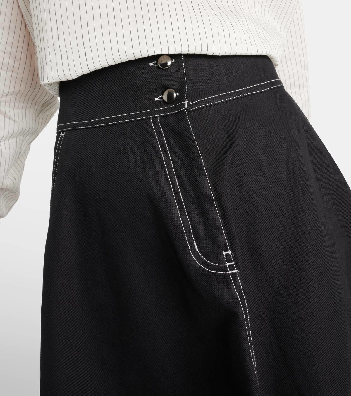 Max Mara Yamato flared cotton and linen midi skirt Max Mara