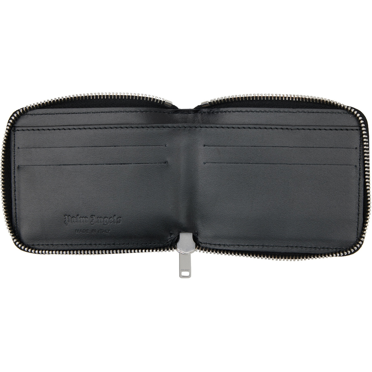 Palm Angels Black Classic Logo Zip Around Wallet