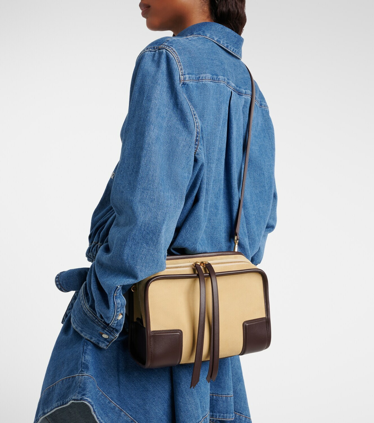 Loewe Amazona 180 Small suede top-handle bag