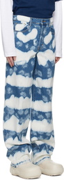 Nahmias Blue & White Ocean Waves Jeans