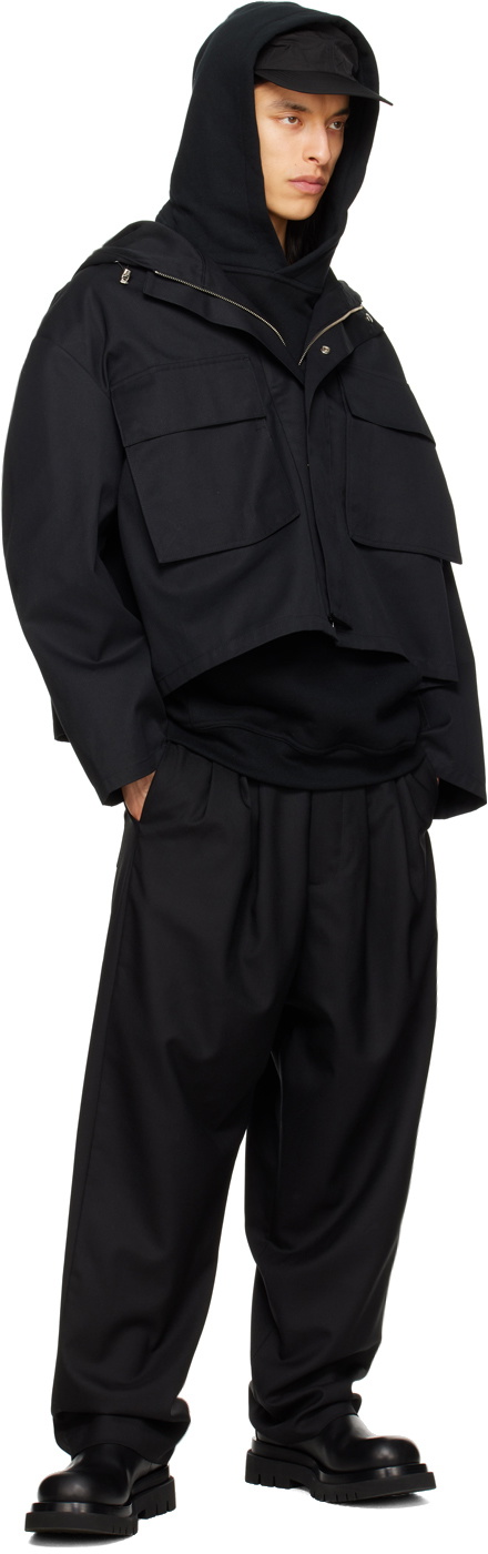 Lownn Black Hooded Jacket