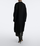 Róhe Calf hair-trimmed virgin wool coat