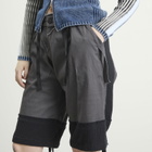 Ottolinger Women's Baggy Cargo Shorts in Black-Grey