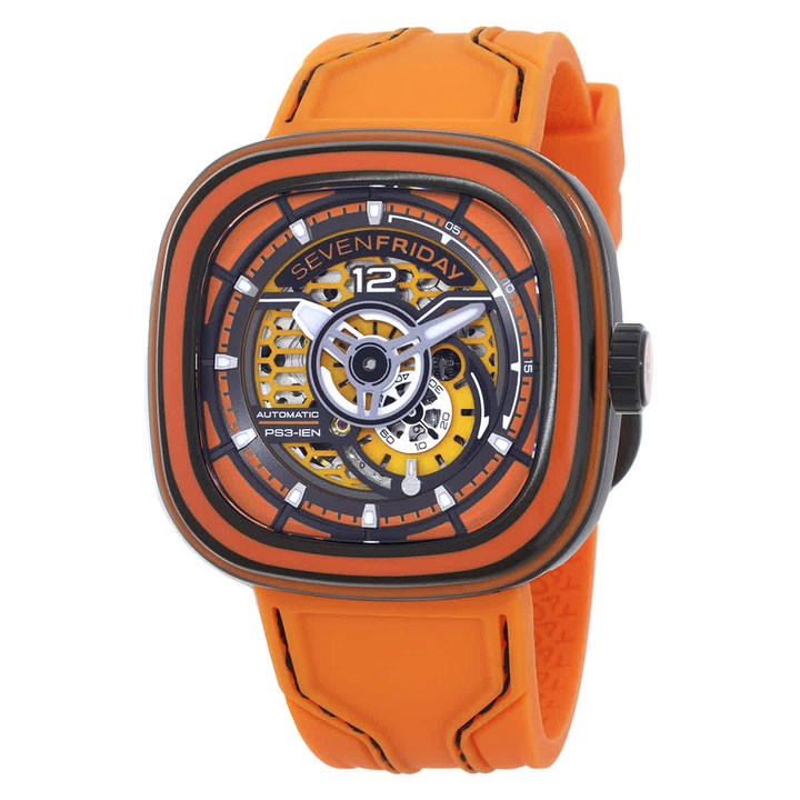 Photo: Sevenfriday PS-Colored Carbon Automatic Day-Night Orange Dial Mens Watch PS3/03