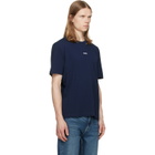 BOSS Navy Stretch-Cotton Contrast Logo T-shirt