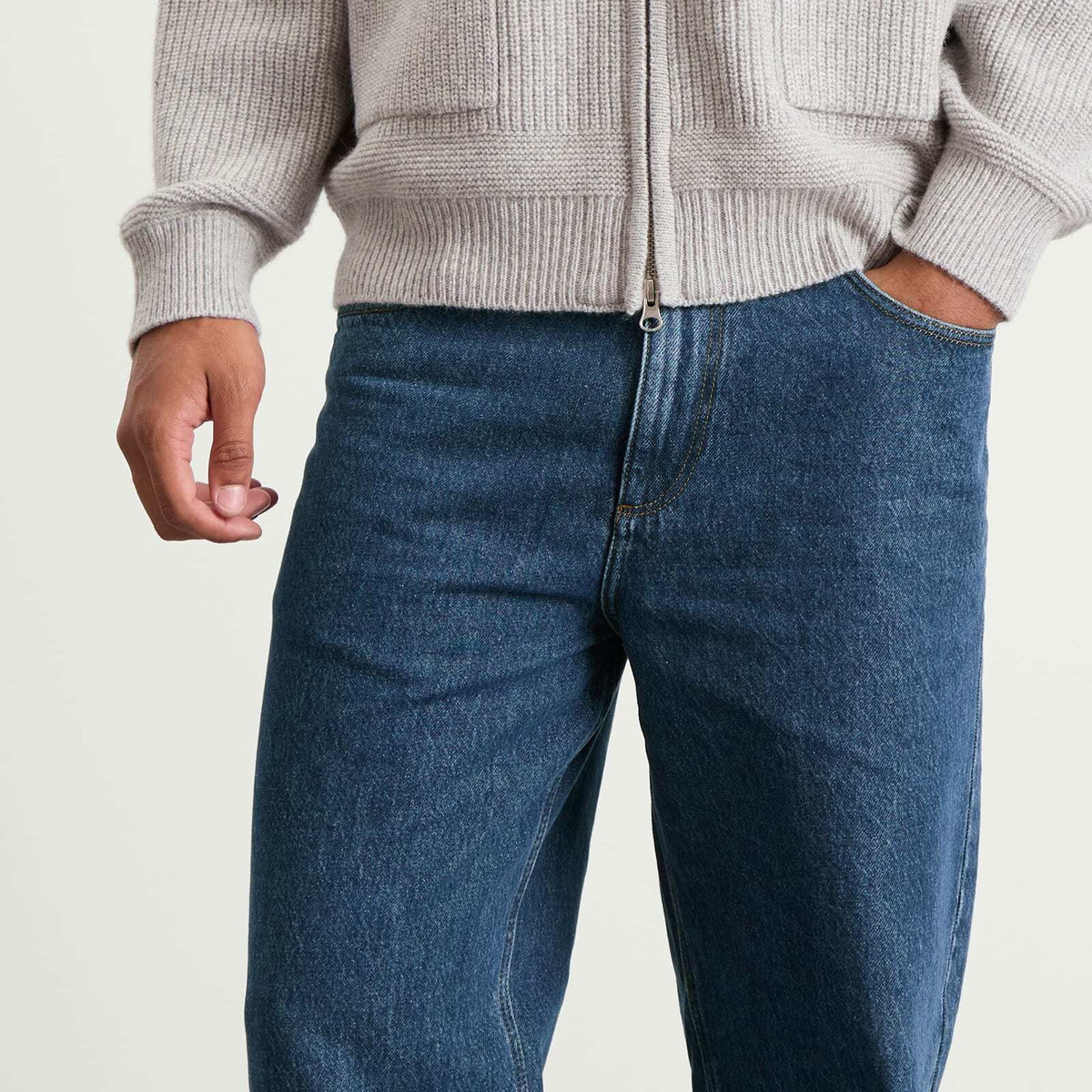 Wax London Men's Felix Loose Fit Jean in 90S Blue Wash