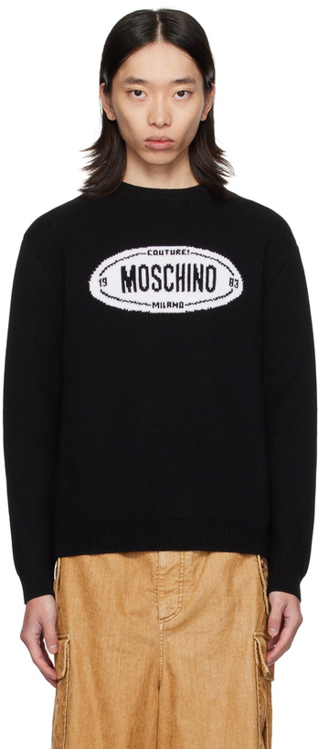 Photo: Moschino Black Oval Logo Sweater
