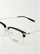 Montblanc - Snowcap Square-Frame Acetate and Gold-Tone Optical Glasses