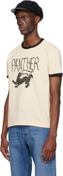 Valentino Off-White Cotton 'Panther' Print T-shirt