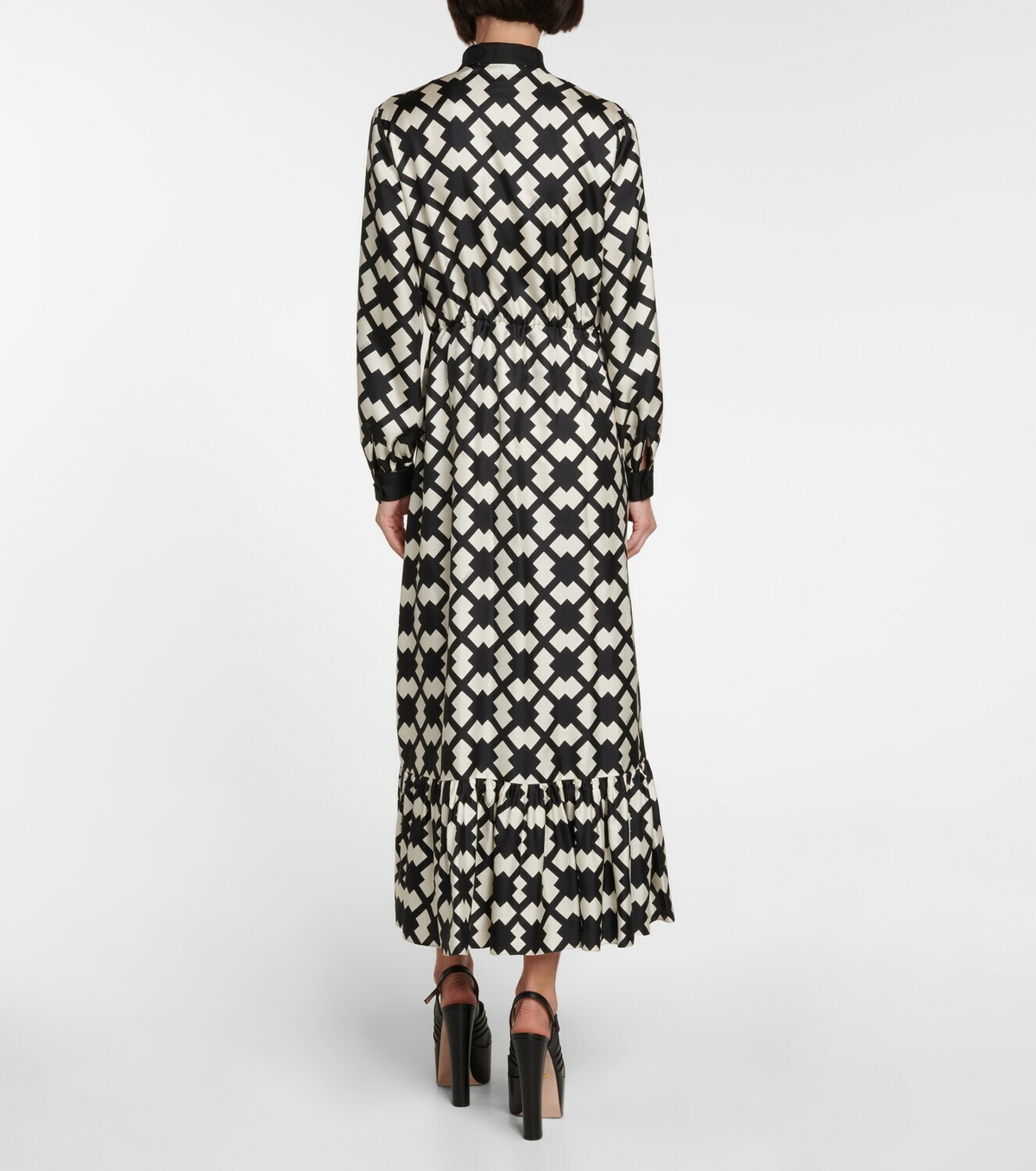 【GUCCI】Geometric Luxury Dress Gucci - Geometric-print silk midi dress Gucci