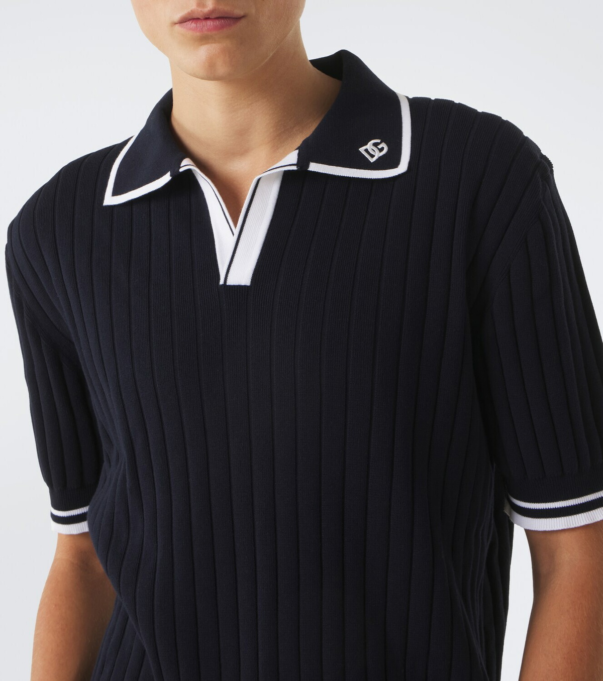 Dolce&Gabbana Embroidered cotton polo shirt