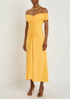 Simkhai Sheyda Draped Stretch-jersey Midi Dress Yellow