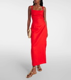 SIR Primrose ruched linen maxi dress