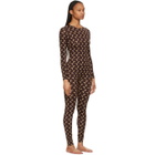Marine Serre Brown Iconic All Over Moon Catsuit