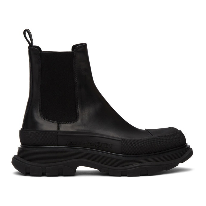 Photo: Alexander McQueen Black Tread Slick Chelsea Boots