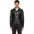 MM6 Maison Margiela Black Sports Faux-Leather Jacket