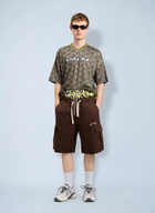 Palm Angels Curved Logo Loose Cargo Shorts
