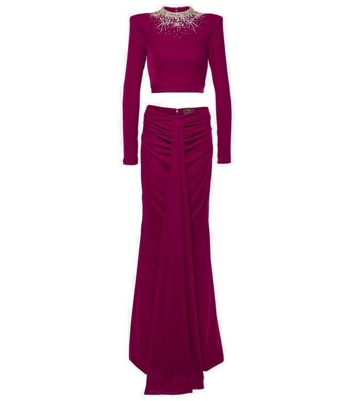 Photo: Miss Sohee Gemma embellished crop top and maxi skirt set