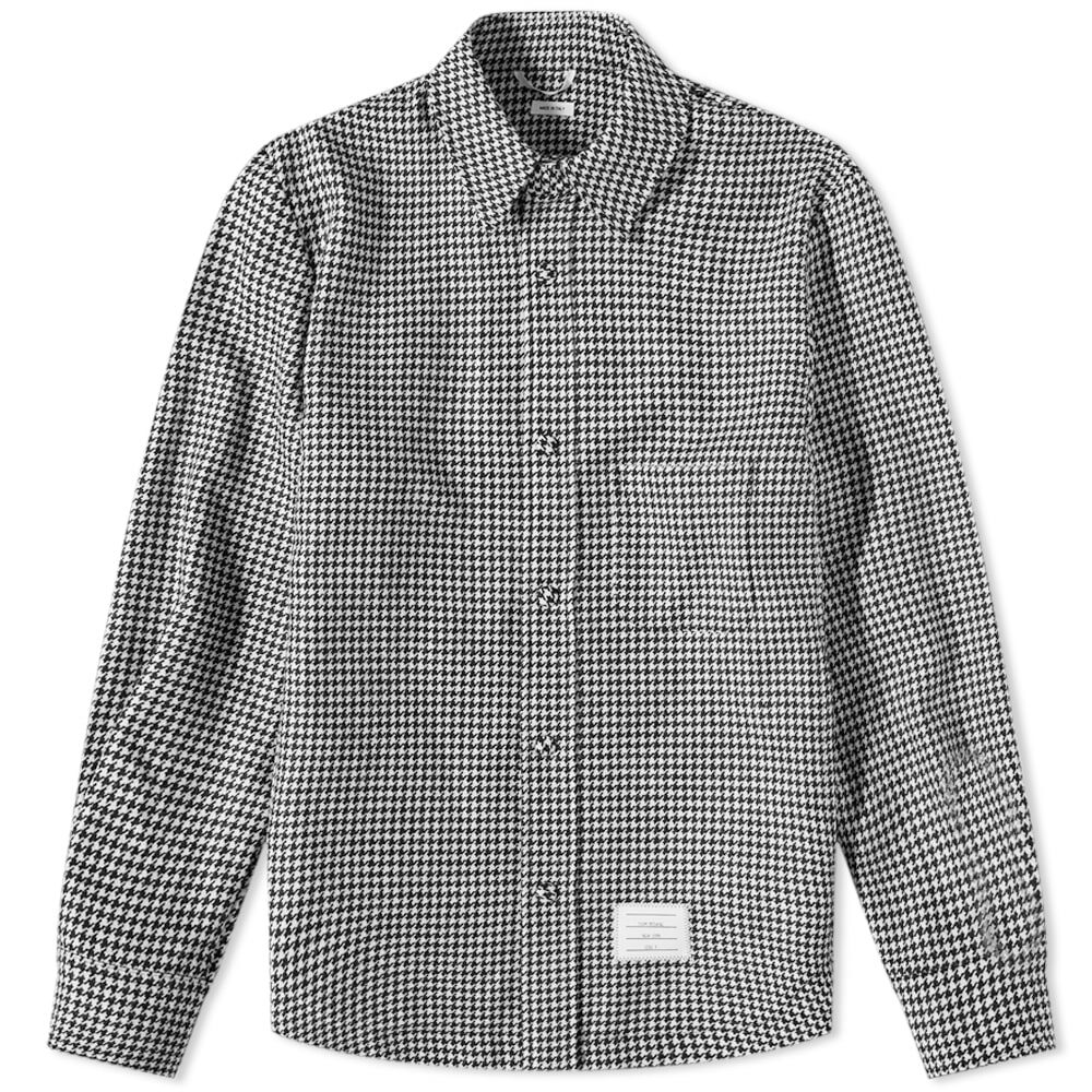 Thom Browne Men's Houndstooth Lambswool Overshirt in Black/White Thom ...