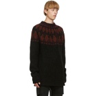 Raf Simons Black and Purple Wool Sweater