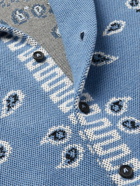 Alanui - Camp-Collar Bandana-Jacquard Cotton-Piqué Shirt - Blue