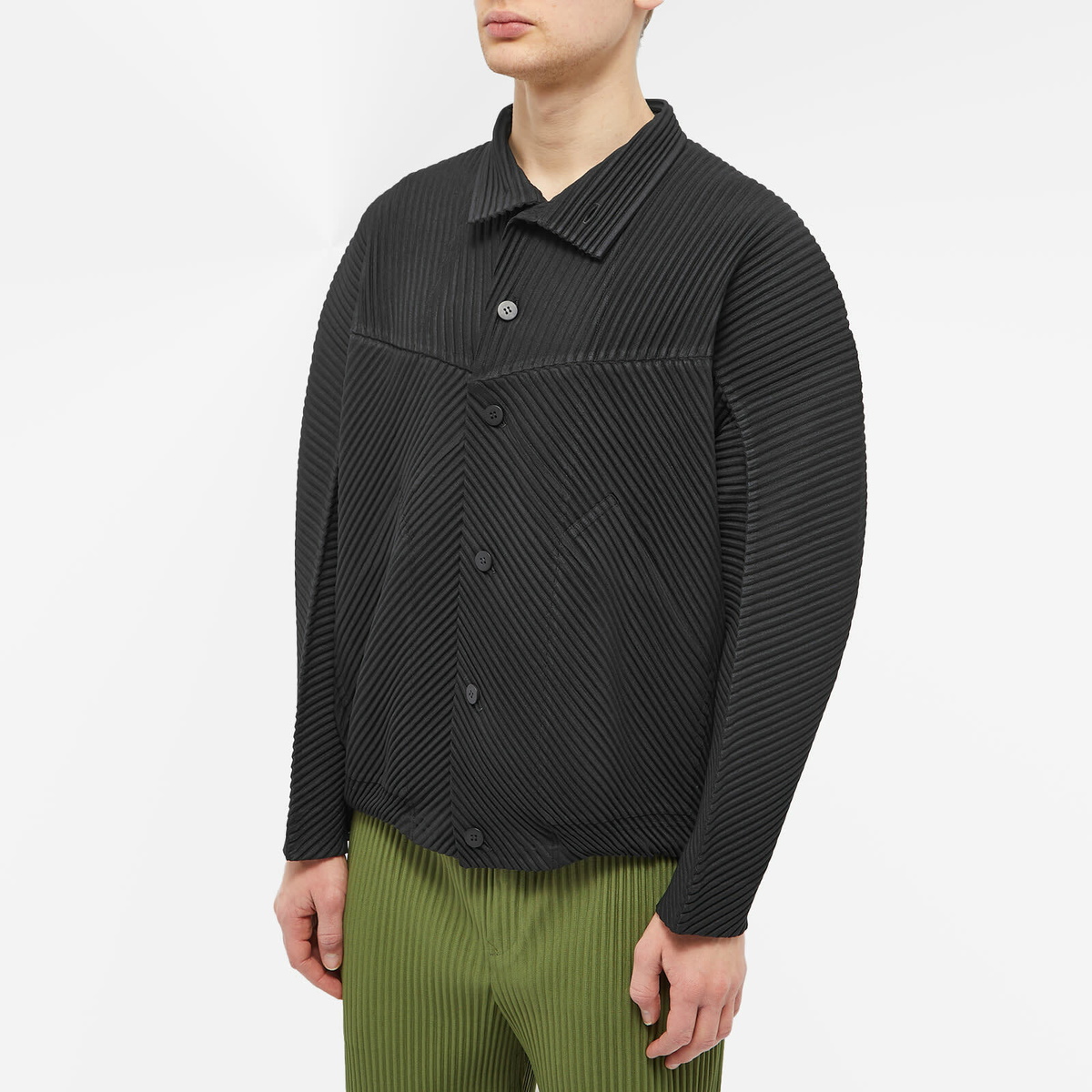 Homme Plissé Issey Miyake Men's Pleated Design Jacket in