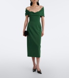 Carolina Herrera Off-shoulder wool-blend cocktail dress