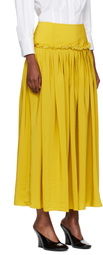 Lanvin Yellow Basque Charmeuse Midi Skirt